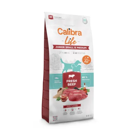 Calibra Dog Life Junior Small Medium świeża wołowina 2,5kg